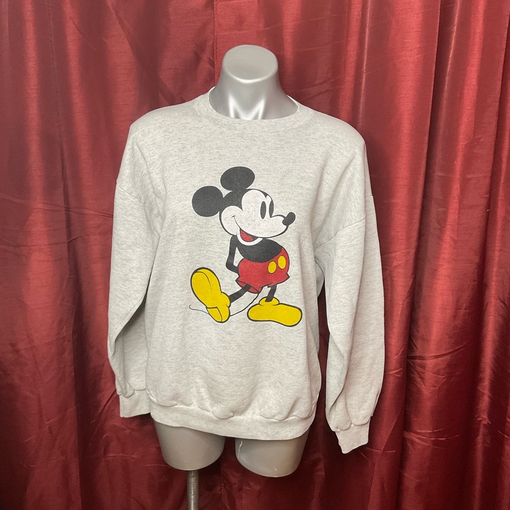 Vintage 1980s/90s Disney Mickey Mouse heather gray crew neck sweat shirt